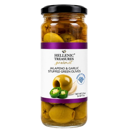 Jalapeno & Garlic Stuffed Green Olives 12 Oz Website Photo Jalapeno & Garlic Stuffed Green Olives 12 Oz Website Photo